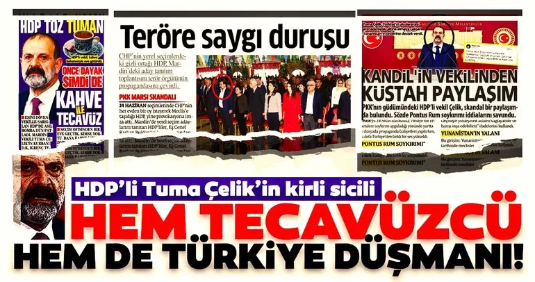 HDP’li Tuma Çelik’in kirli sicili! Hem tecavüzcü hem de Türkiye düşmanı!