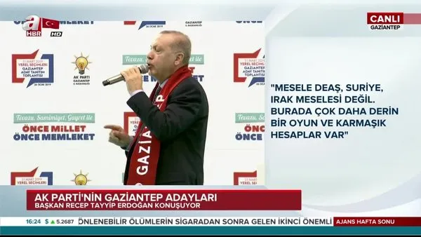 Başkan Erdoğan Gaziantep'te aday tanıtım toplantısında konuştu