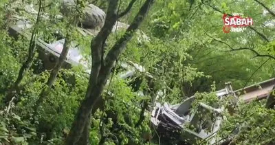 Orman yolunda feci kaza: Greyder devrildi,1 yaralı | Video