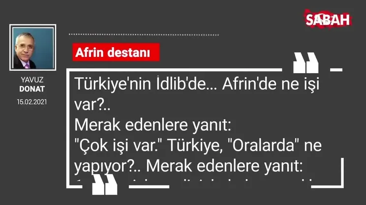 Yavuz Donat | Afrin destanı