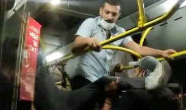 İstanbul’da otobüste maske kavgası: Tekmeler havada uçuştu!