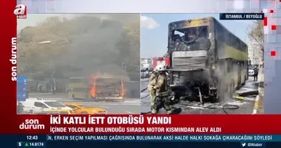 SON DAKİKA! İstanbul’da çift katlı İETT otobüsünde yangın | Video