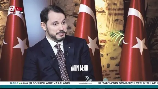 Hazine ve Maliye Bakanı Berat Albayrak özel röportajı 3 Ekim Perşembe saat 14'de A Haber ve A Para'da