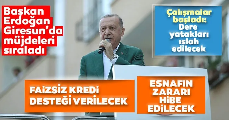 Son dakika | Başkan Erdoğan Giresun müjdeyi verdi: Esnafa hibe edilecek