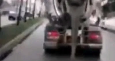 Ambulansa yol vermeyen beton mikserine ceza yağdırılıp trafikten men edildi