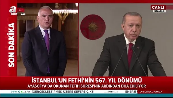 Ayasofya'da Fetih Suresi okundu! Başkan Erdoğan'dan çok önemli mesajlar... | Video