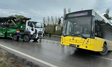 İETT otobüsü kaza yaptı! Yolda uzun araç kuyruğu oluştu