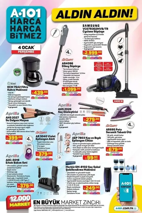 A101 AKTÜEL KATALOĞU 4 OCAK: Yeni yılın ilk indirimleri sayfa sayfa yayında! Bu Perşembe A101 aktüel ürünler kataloğunda neler var?