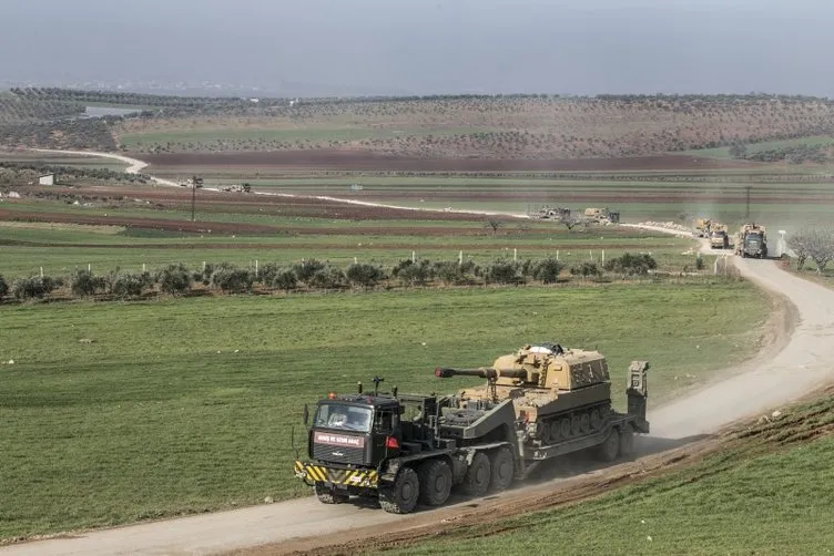Son Dakika: TSK'ya ait yaklaşık 50 araçlık konvoy İdlib’e girdi.