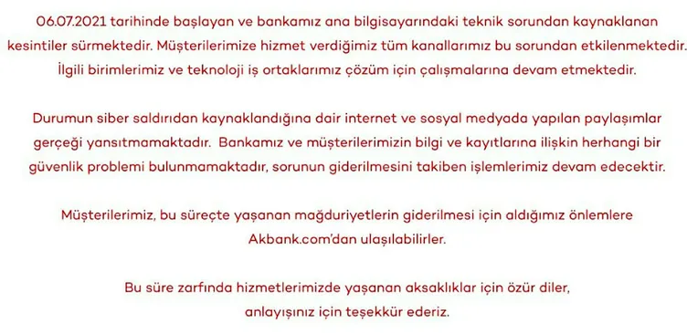 Son dakika | Akbank'ta 2 gün süren sorun bankacılık tarihine geçti!