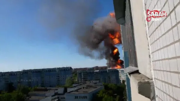 Rusya'da akaryakıt istasyonunda şiddetli patlama | Video