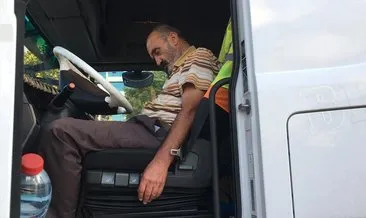 Alkollü TIR sürücüsü yol ortasında uyuyakaldı
