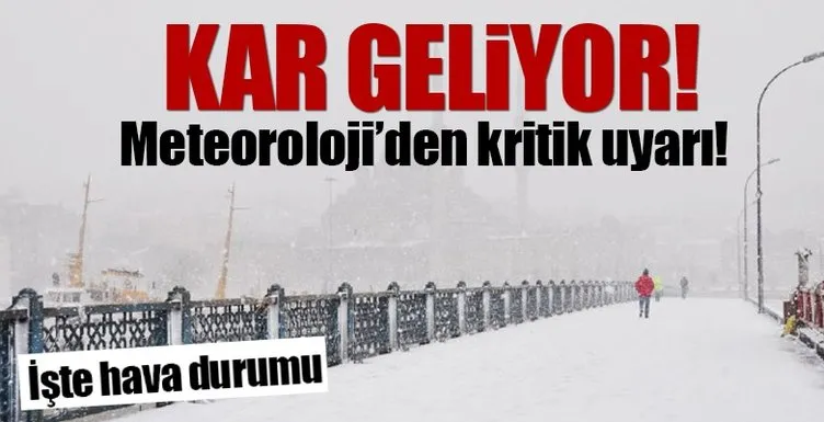 Meteoroloji’den yeni hava durumu uyarısı geldi! - İstanbul’a kar ne zaman yağacak?