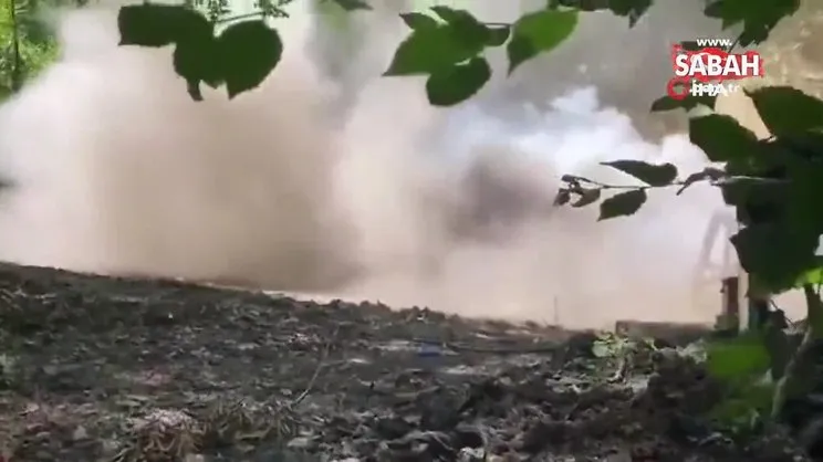 Ruhsatsız işletilen maden ocağı dinamitle böyle imha edildi | Video