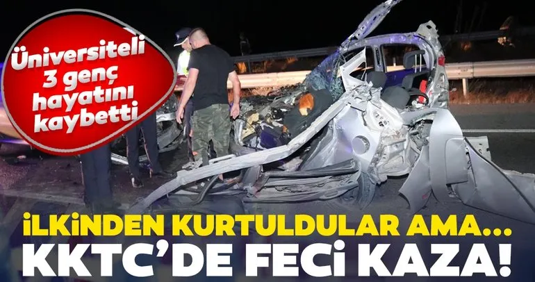 KKTC’de feci kaza! 3 Üniversite öğrencisi hayatını kaybetti