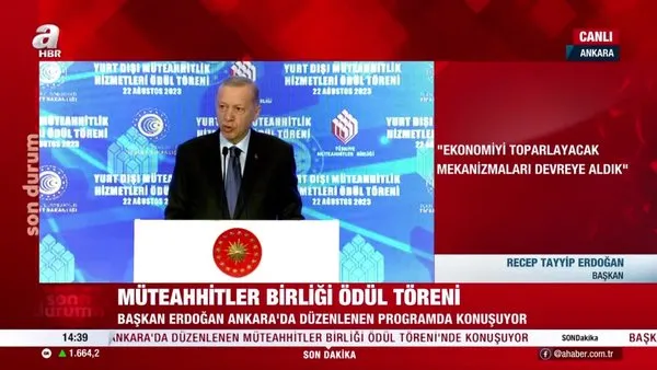 Başkan Erdoğan'dan Müteahhitler Birliği Ödül Töreninde önemli açıklamalar | Video