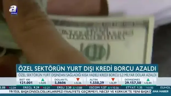 Özel sektörün yurtdışı kredi borcu azaldı