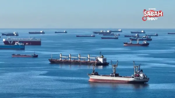 İstanbul'un manzarasını gemiler kapattı | Video