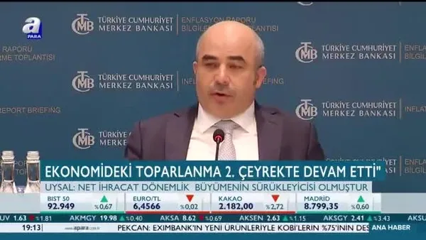 Ekonomideki toparlanma 2. çeyrekte devam etti