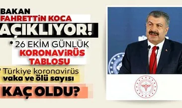 SON DAKİKA: 26 Ekim 2020 Türkiye’de corona virüs vaka ve ölü sayısı kaç oldu? Günlük tablo ile Türkiye corona virüs ölü ve vaka sayısı son durum