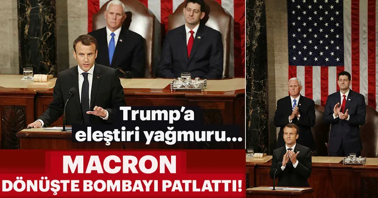 Macron ABD Kongresi’nde Trump’ı eleştirdi