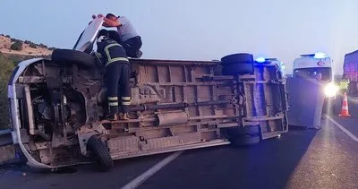Kahramanmaraş’ta otoyolda minibüs devrildi: 1 yaralı #kahramanmaras