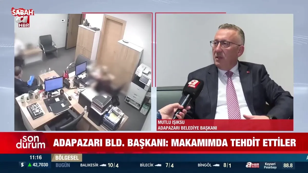 Adapazarı Belediye Başkanı Mutlu Işıksu: Makamımda tehdit ettiler videosunu izle Adapazarı Belediye Başkanı Mutlu Işıksu: Makamımda tehdit ettiler videosunu izle