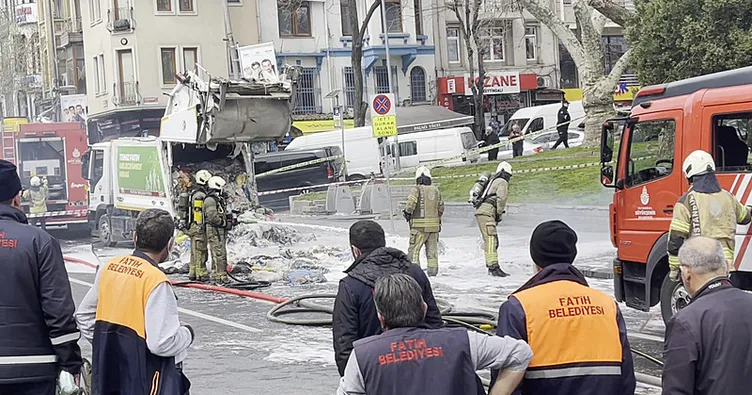 Fatih’te çöp kamyonunda patlama