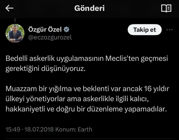 CHP Genel Başkanı Özel'den tepki çeken sözler!