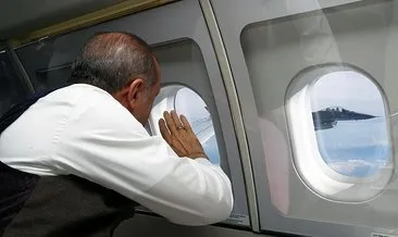 Cumhurbaşkanı Erdoğan, F-16 pilotlarını havada böyle selamladı