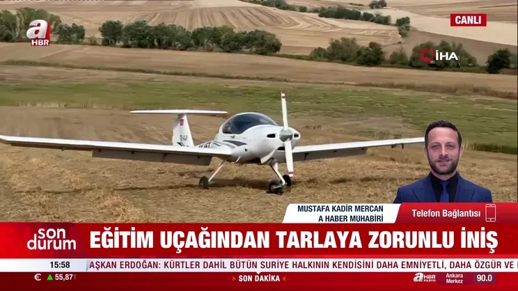 Eğitim uçağı Tekirdağ’da araziye indi | Video