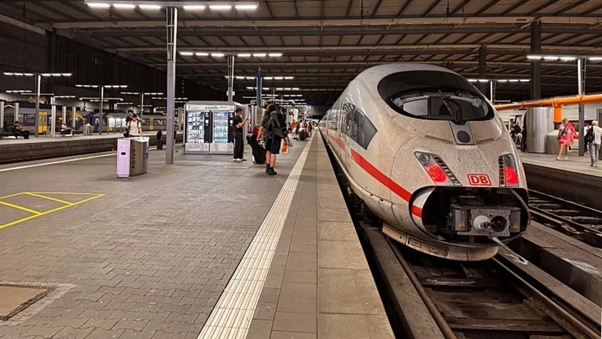 Almanya'da durdurulan tren seferlerini gösteren bir görsel.