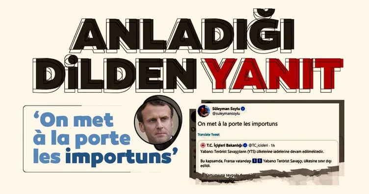 Bakan Soylu’dan Fransızca tweet: On met à la porte les importuns