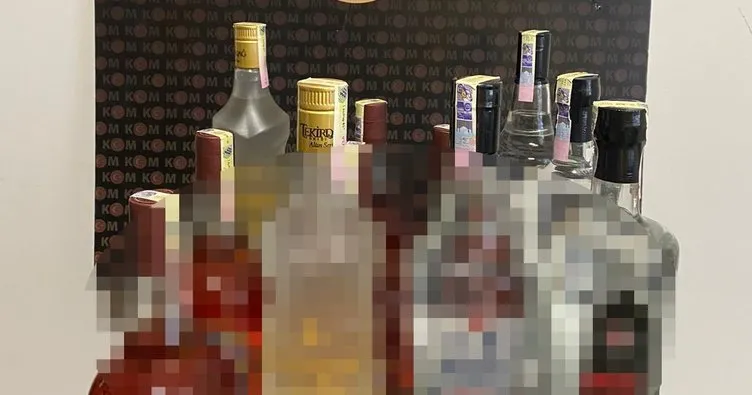 Durdurulan araçlardan 91 şişe kaçak içki ele geçirildi