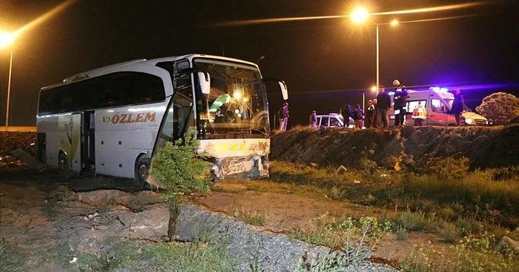Konya’da yolcu otobüsü kaza yaptı