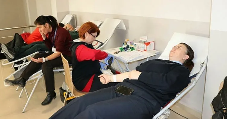 Emniyet personelinden kan bağışına destek