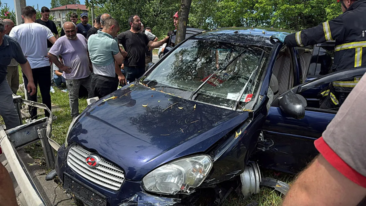 Ordu Fatsa'da kaza yapan araç