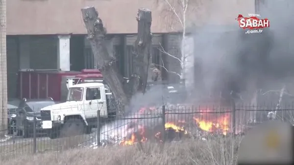 Ukrayna istihbaratının bahçesinde torbalarca belge yakılıyor | Video