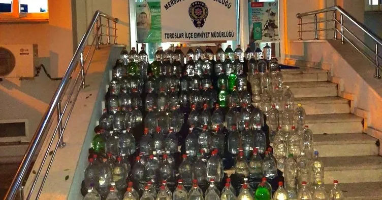 Mersin’de 537 litre sahte içki ele geçirildi
