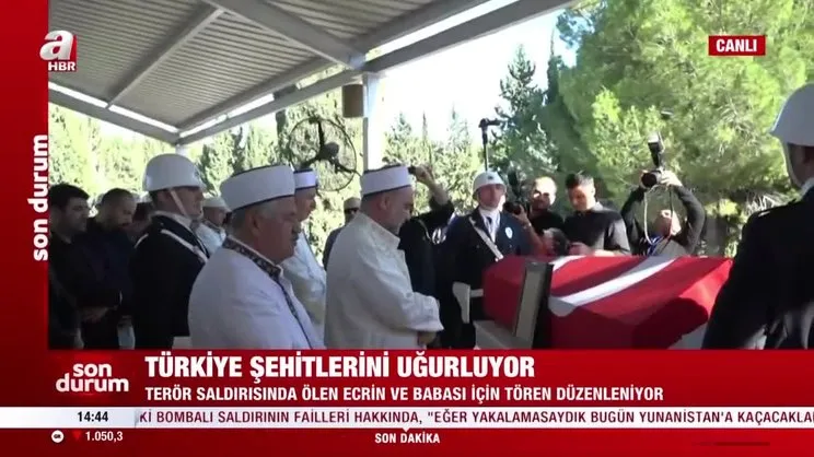 Taksim'deki terör saldırısında şehit olan Yusuf Meydan ve kızı Ecrin toprağa verildi | Video