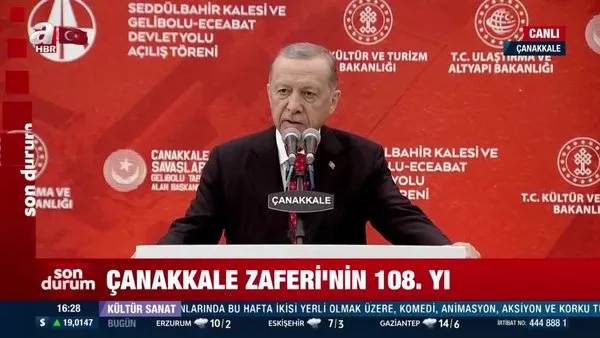 Son Dakika: Seyahat süresi 25 dakikaya düşüyor! Başkan Erdoğan, Gelibolu – Eceabat Devlet Yolu'nu açtı | Video