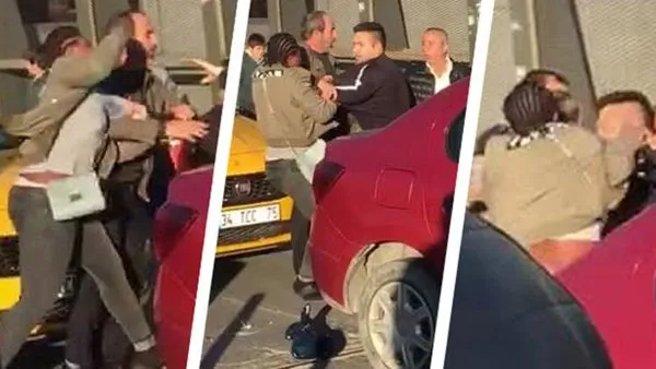 İstanbul'da kadın yolcunun taksiciye attığı meydan dayağının görüntüleri ortaya çıktı | Video