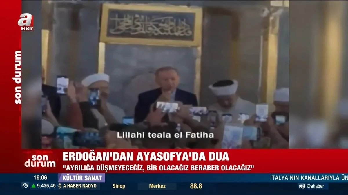 Başkan Erdoğan'dan Ayasofya'da dua: Bir olacağız beraber olacağız!