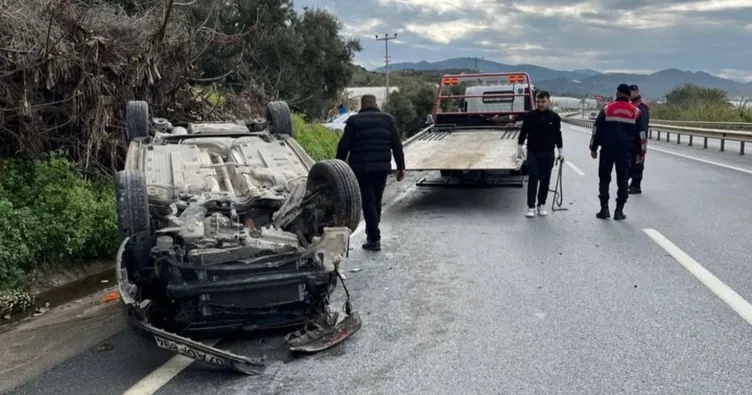 Alanya’da otomobil takla attı! 1 yaralı