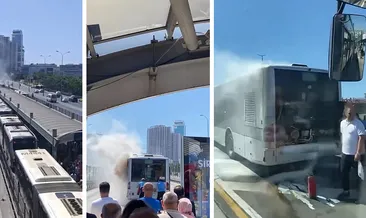 Beylikdüzü’nde metrobüste yangın!