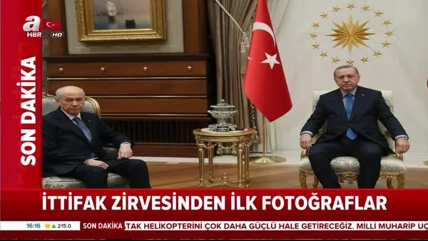Cumhurbaşkanı Erdoğan, MHP Genel Başkanı Bahçeli görüşmesinden ilk fotoğraflar