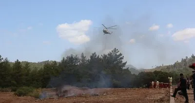 Marmaris’te alev savaşçılarından nefes kesen yangın provası