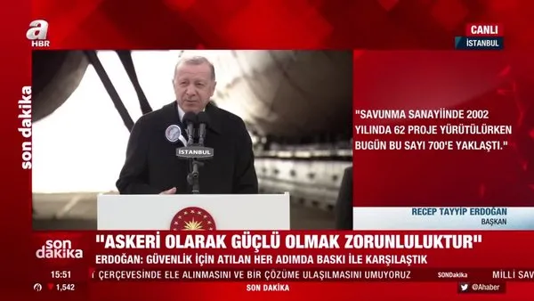 Son dakika: Cumhurbaşkanı Erdoğan'dan İstanbul (F-515) Fırkateyni’nin Denize İniş Töreni'nde önemli açıklamalar | Video