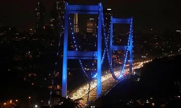 FSM ve Yavuz Sultan Selim köprüleri maviye büründü