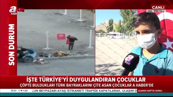 Çöpte buldukları Türk Bayraklarını çitlere asan çocuklar A Haber'de! İşte Türkiye'yi duygulandıran çocuklar | Video